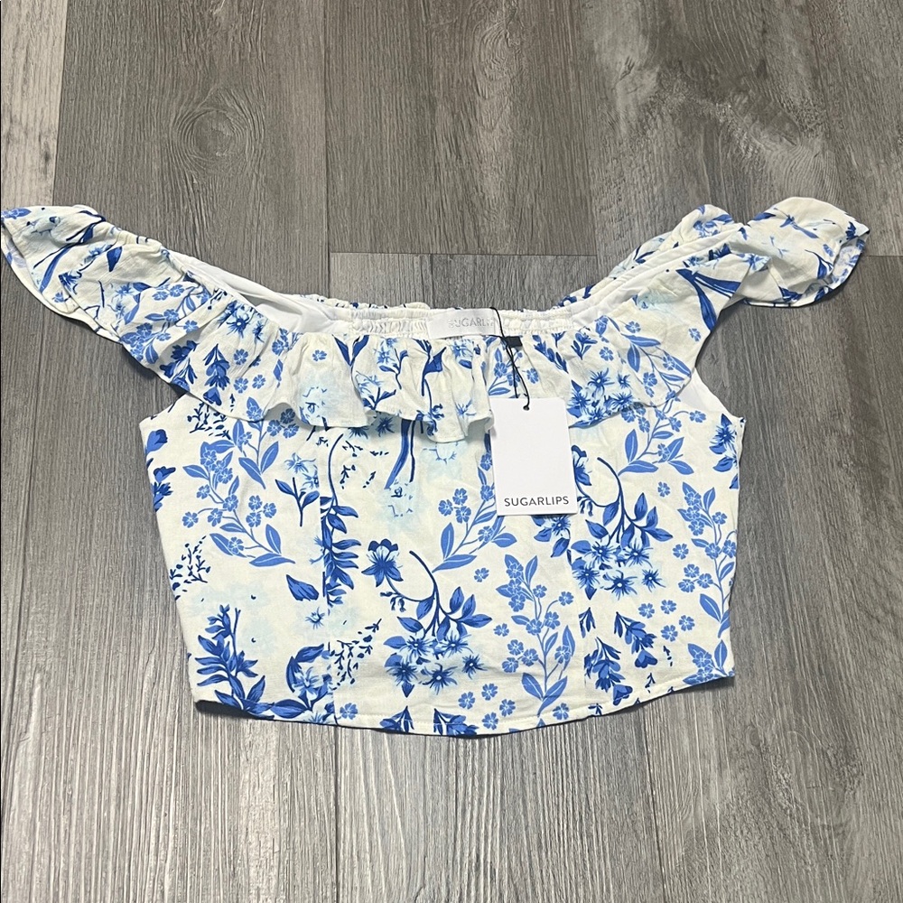 Sugar lips cropped off the shoulder top/ size XS NWT